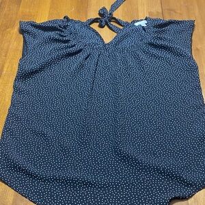 LC Lauren Conrad Black and White Polka Dot Blouse